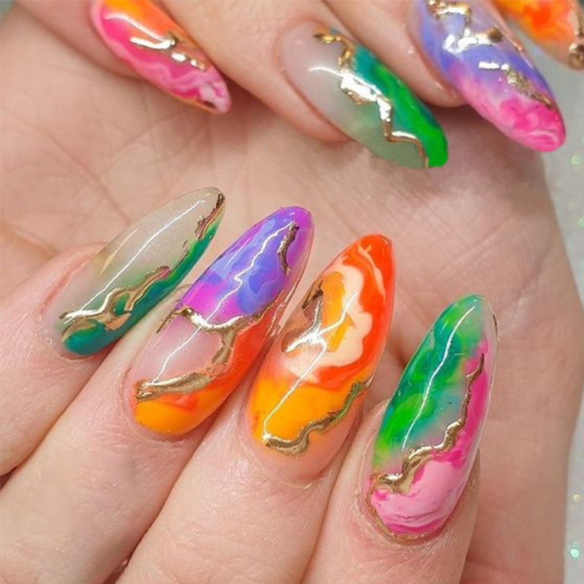 Press on Nails Almond Shaped M - Glue Stick Pack review and price