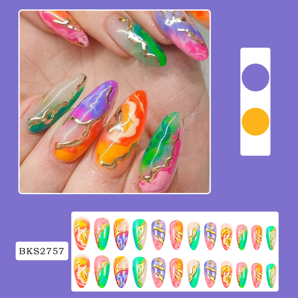 Press on Nails Almond Shaped M - Glue Stick Pack review and price
