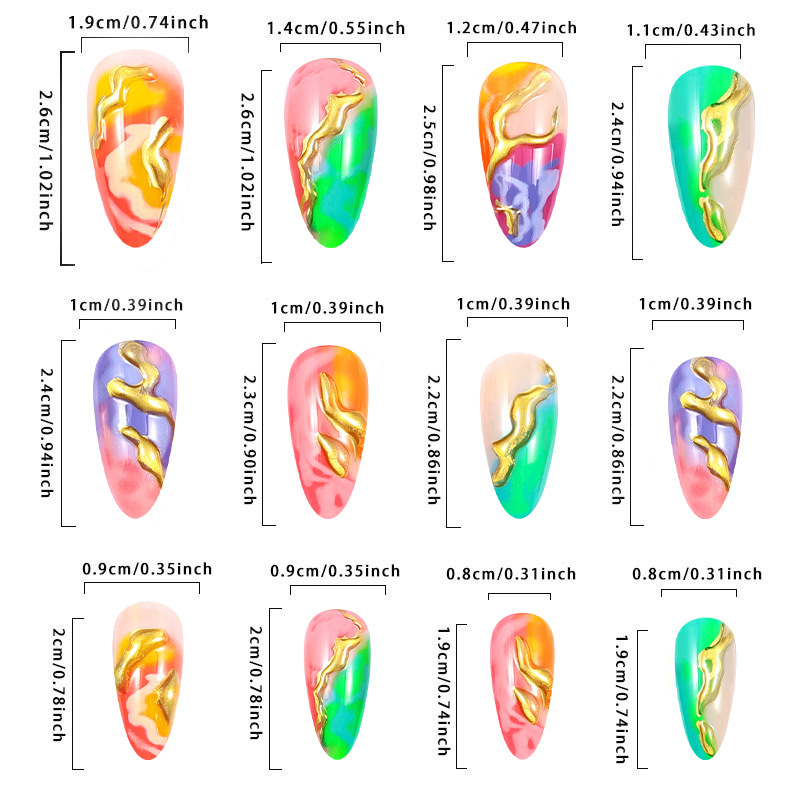Press on Nails Almond Shaped M - Glue Stick Pack review and price