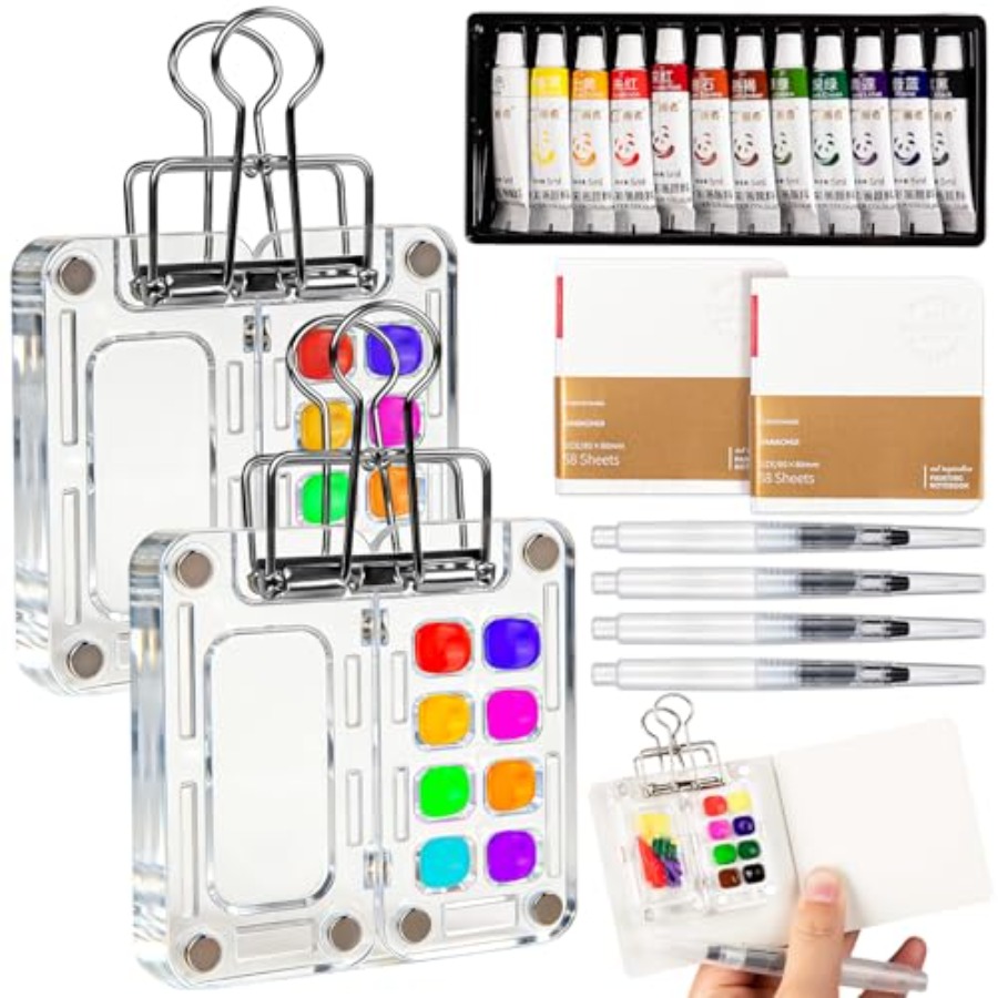 Mini Watercolor Paint Set Trav - Paperclip Magnetic Set review and price