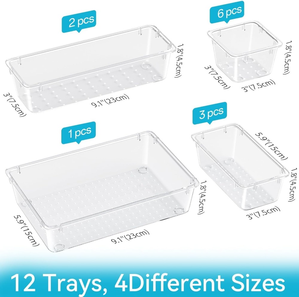 12 PCS Drawer Organizer Set, 4 - Stationery Office review and price