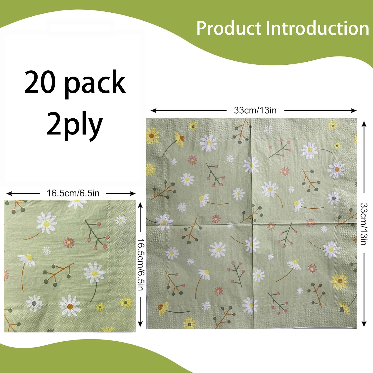 Chamomile Printed Napkin Green - Graph Paper Pad review and price