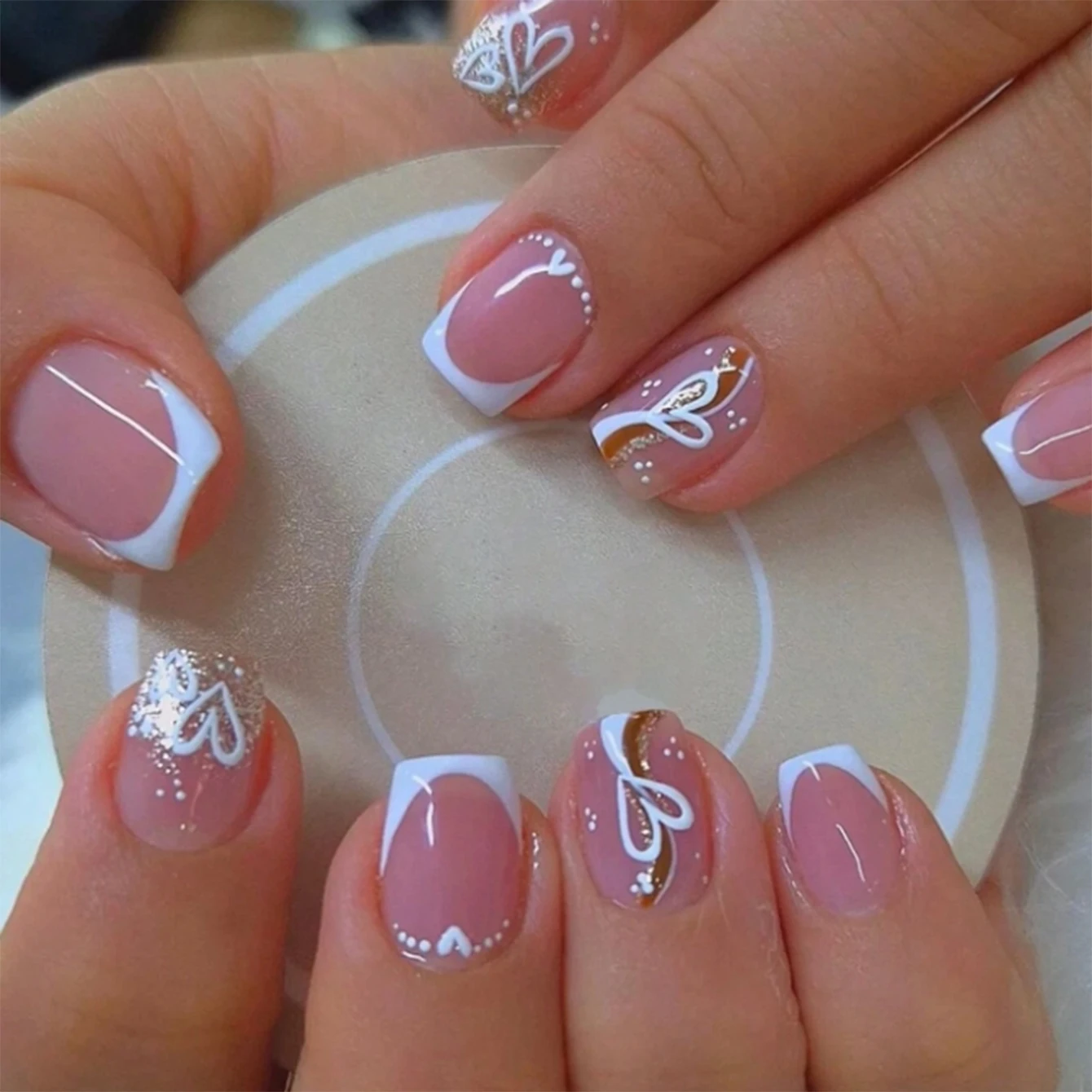 24PCS nude pink short square f - Glue Stick Pack review and price